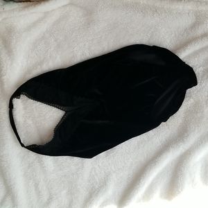 Velvety and lace bodysuit sz M black